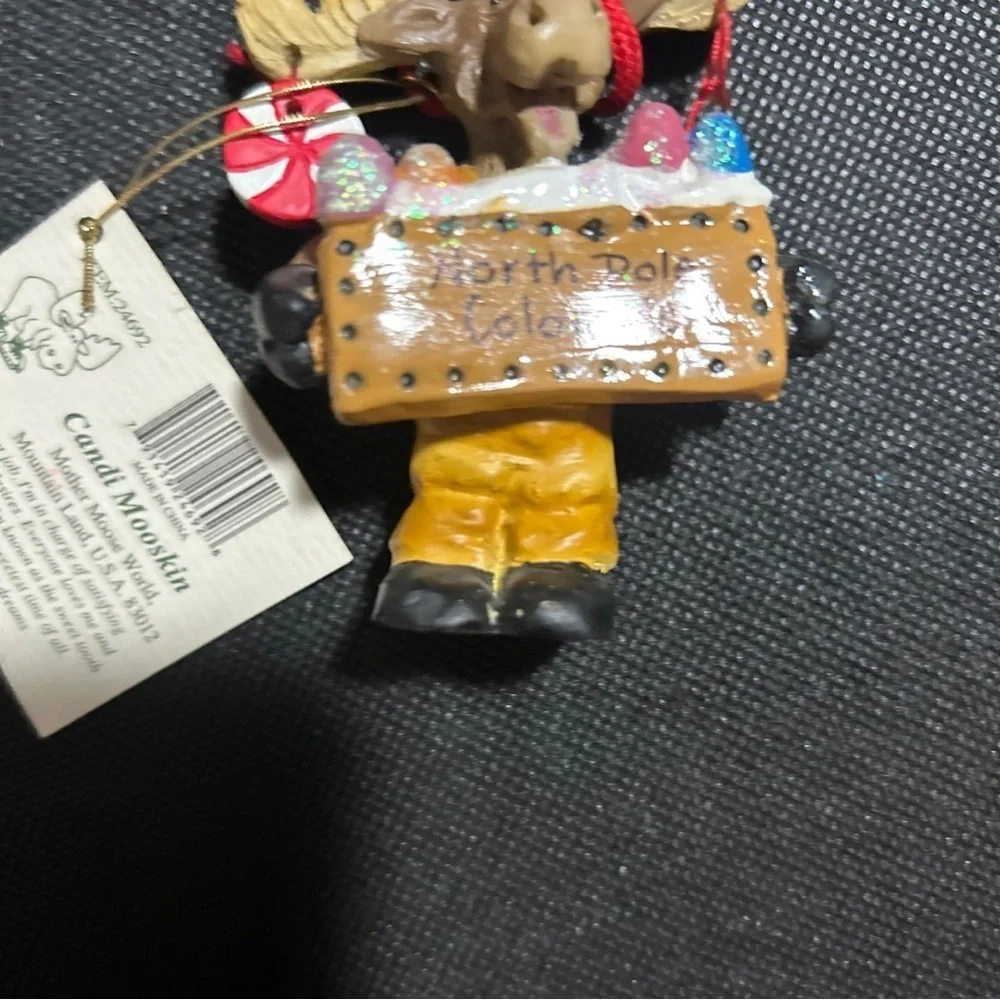 Mother Moose World Candi Mooskin North Pole Colorado Christmas Ornament